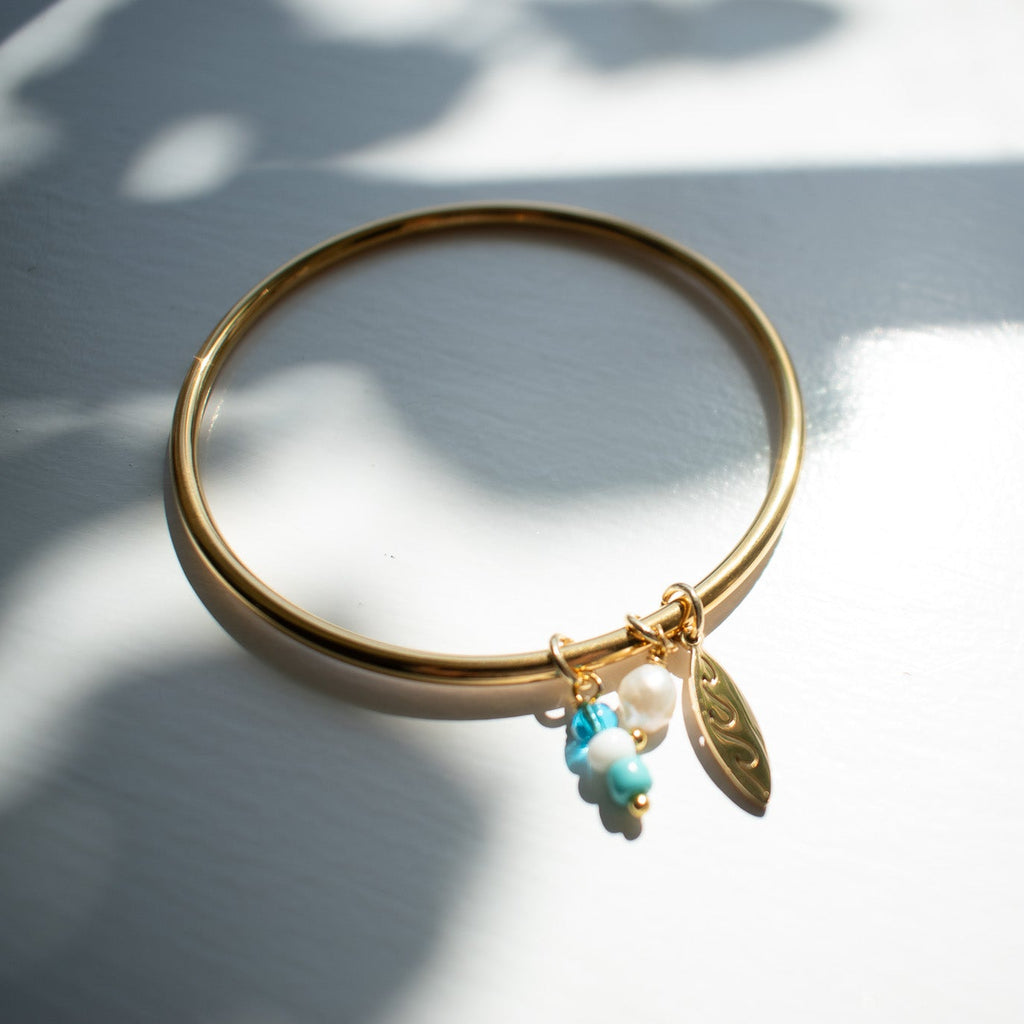 Gold Surfboard Charm Bangle