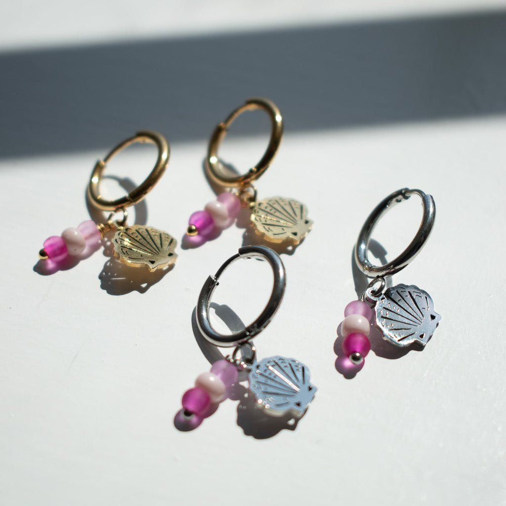 Gold Shell Charm Earrings