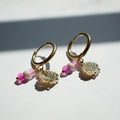 Gold Shell Charm Earrings