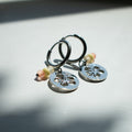 Silver Hibiscus Charm Earrings