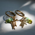 Gold Turtle Charm Earrings