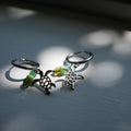 Silver Turtle Charm Earrings