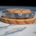 Silver Hibiscus Hand-Stamped Bangle