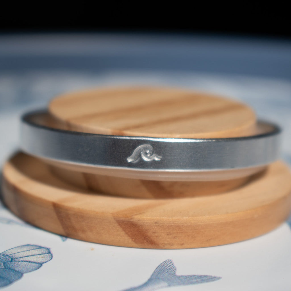 Silver Wave Hand-Stamped Bangle
