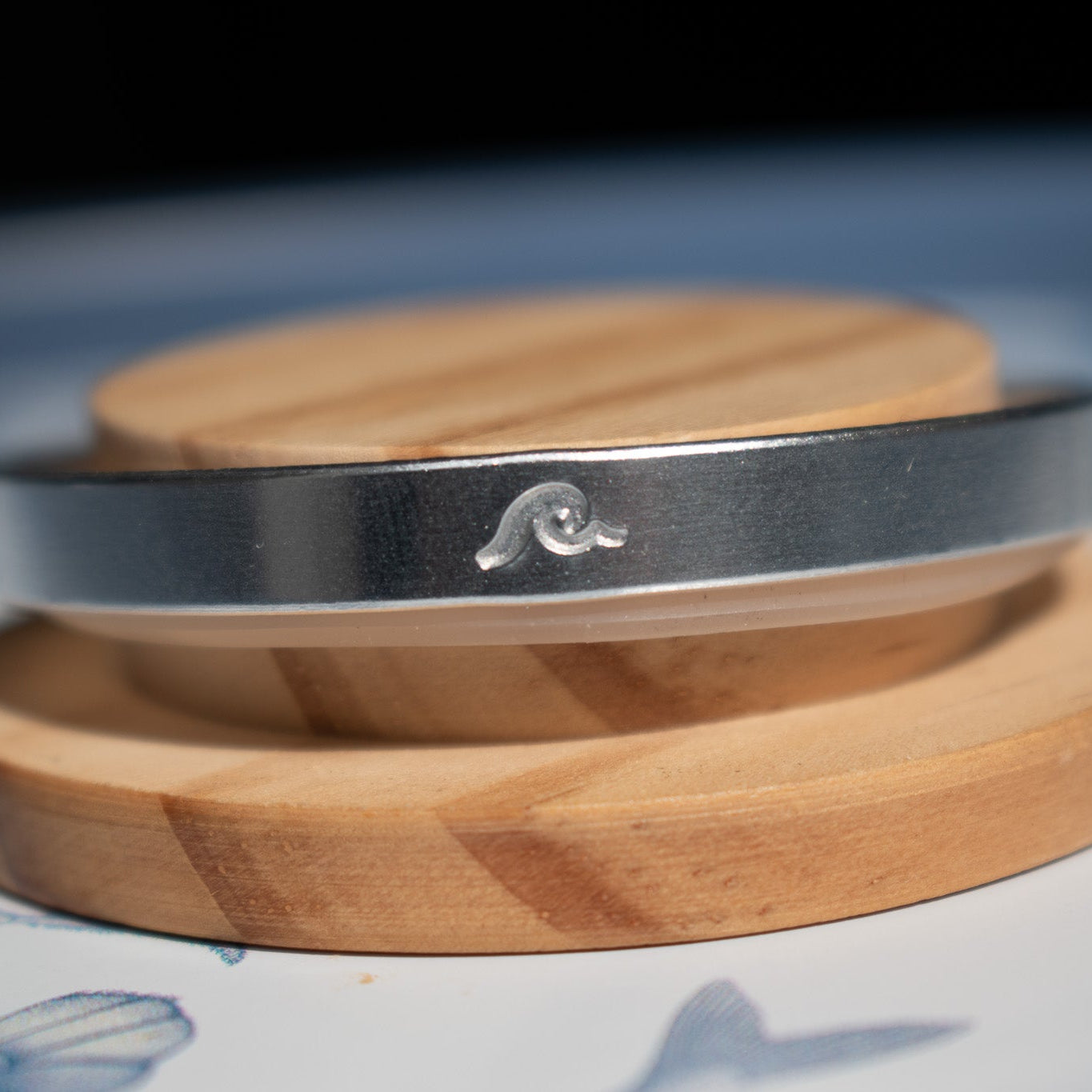 Silver Wave Hand-Stamped Bangle