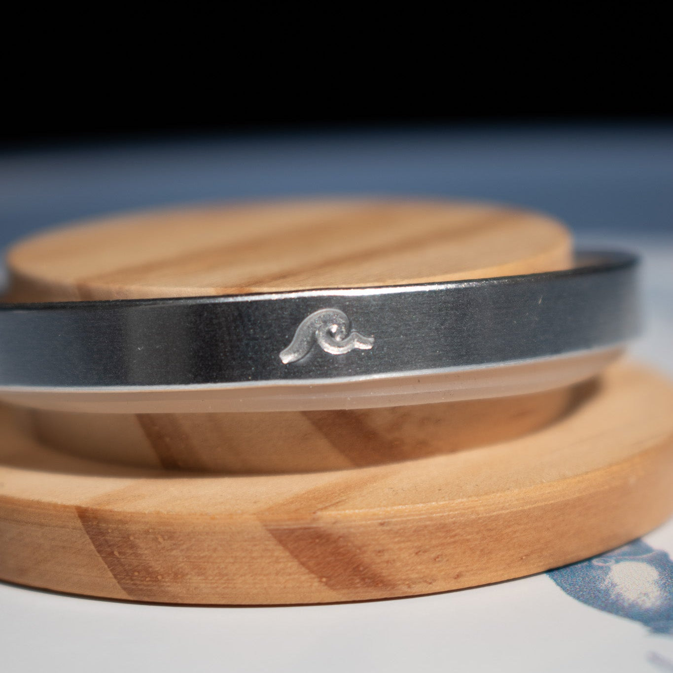 Silver Wave Hand-Stamped Bangle