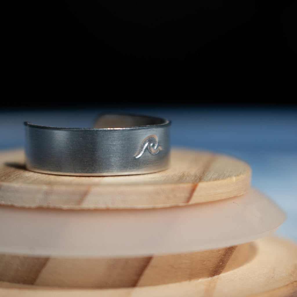 Silver Wave Hand-Stamped Ring