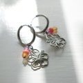 Silver Hibiscus Charm Earrings