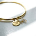 Gold Sand Dollar Charm Bangle
