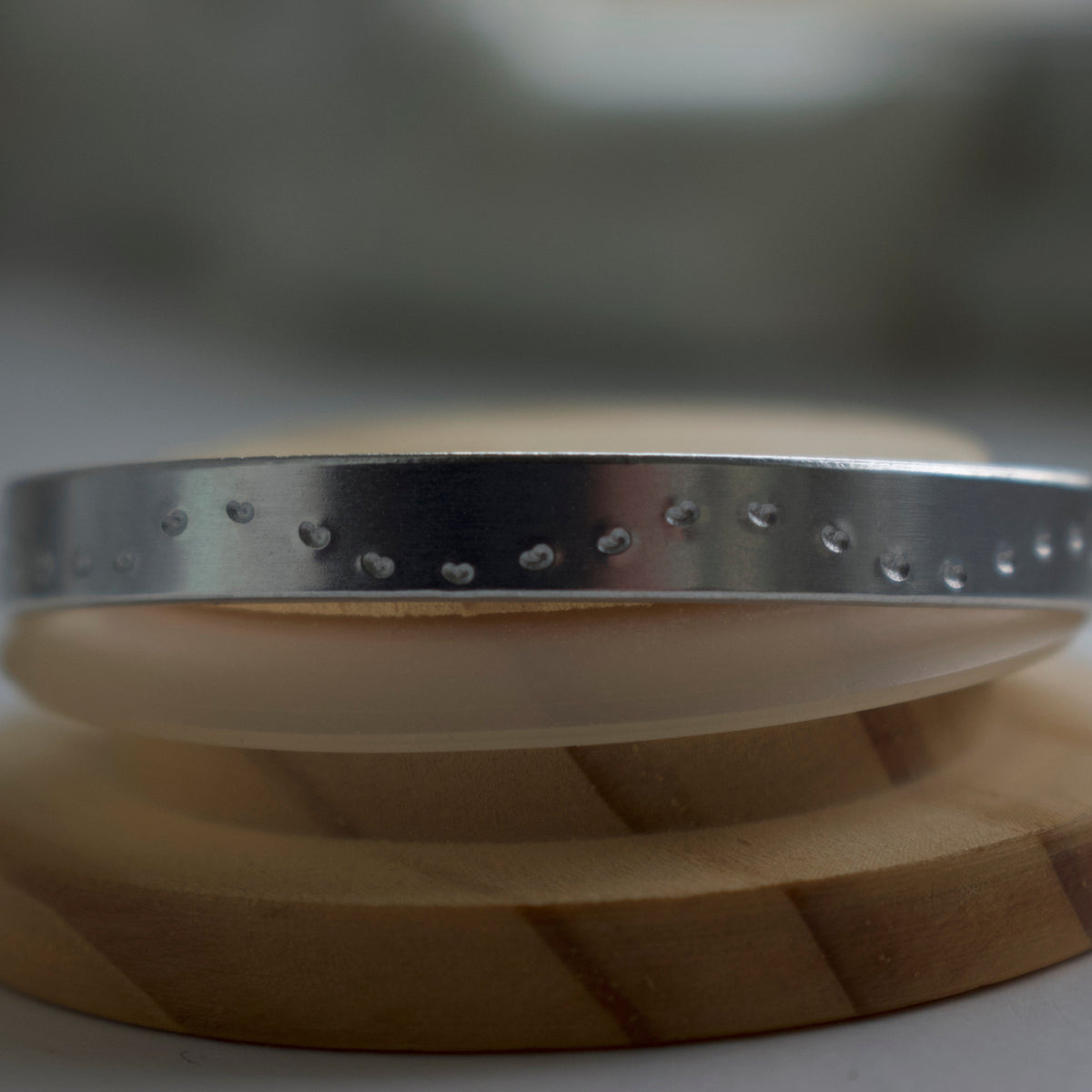 Silver Dragonfly Trail Hand-Stamped Bangle