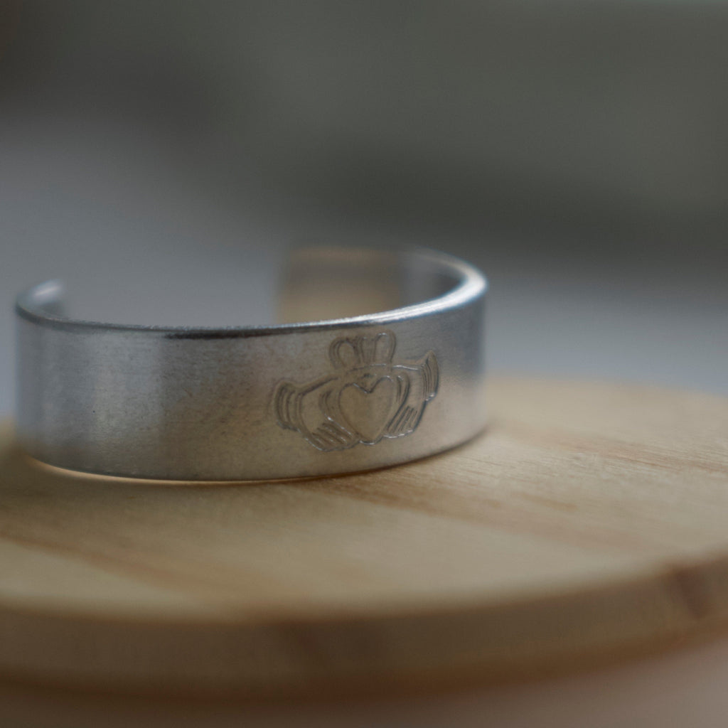 Silver Claddagh Hand-Stamped Ring