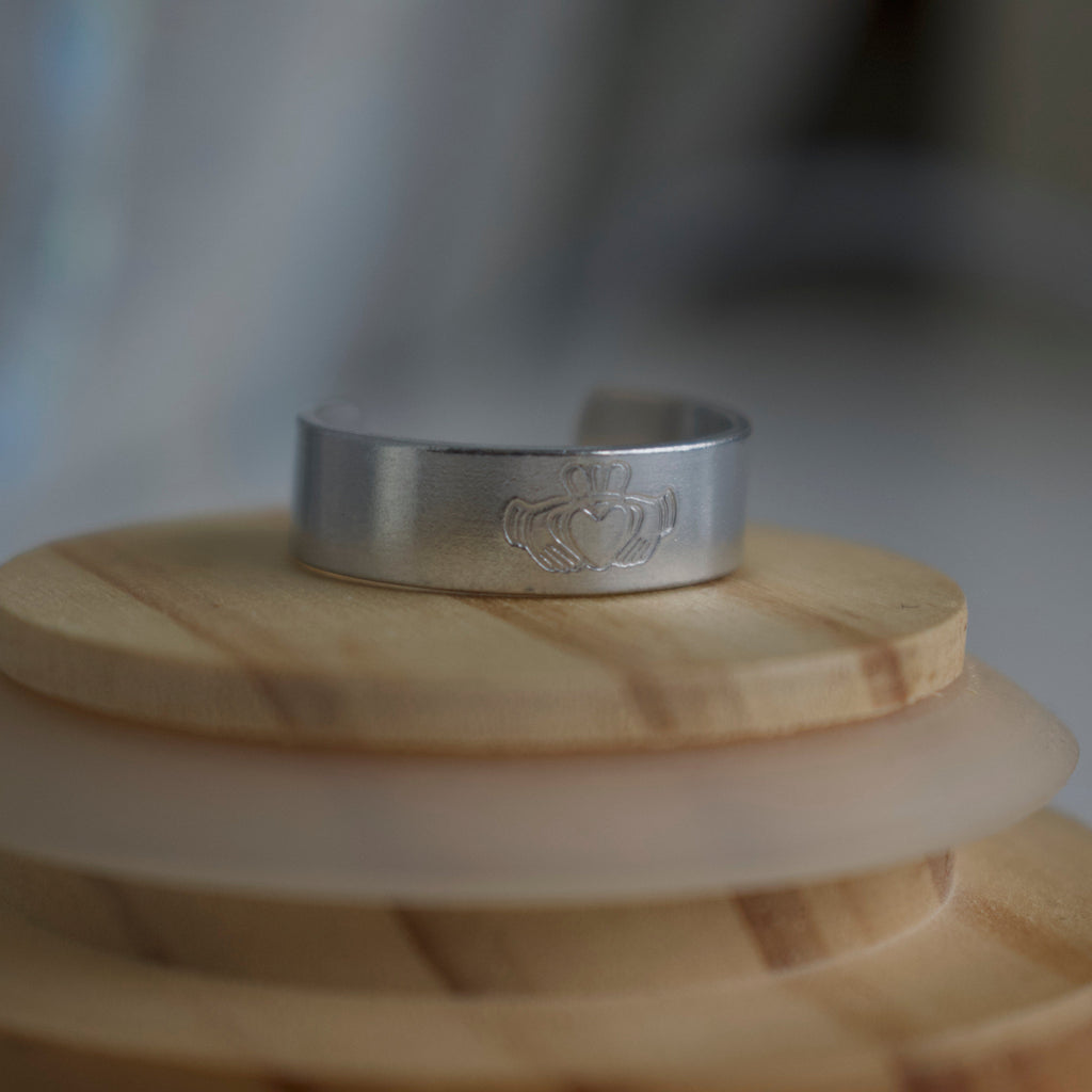 Silver Claddagh Hand-Stamped Ring