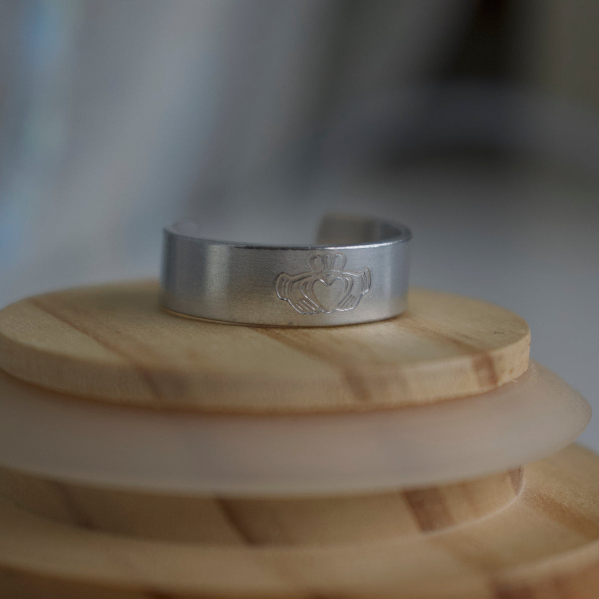 Silver Claddagh Hand-Stamped Ring